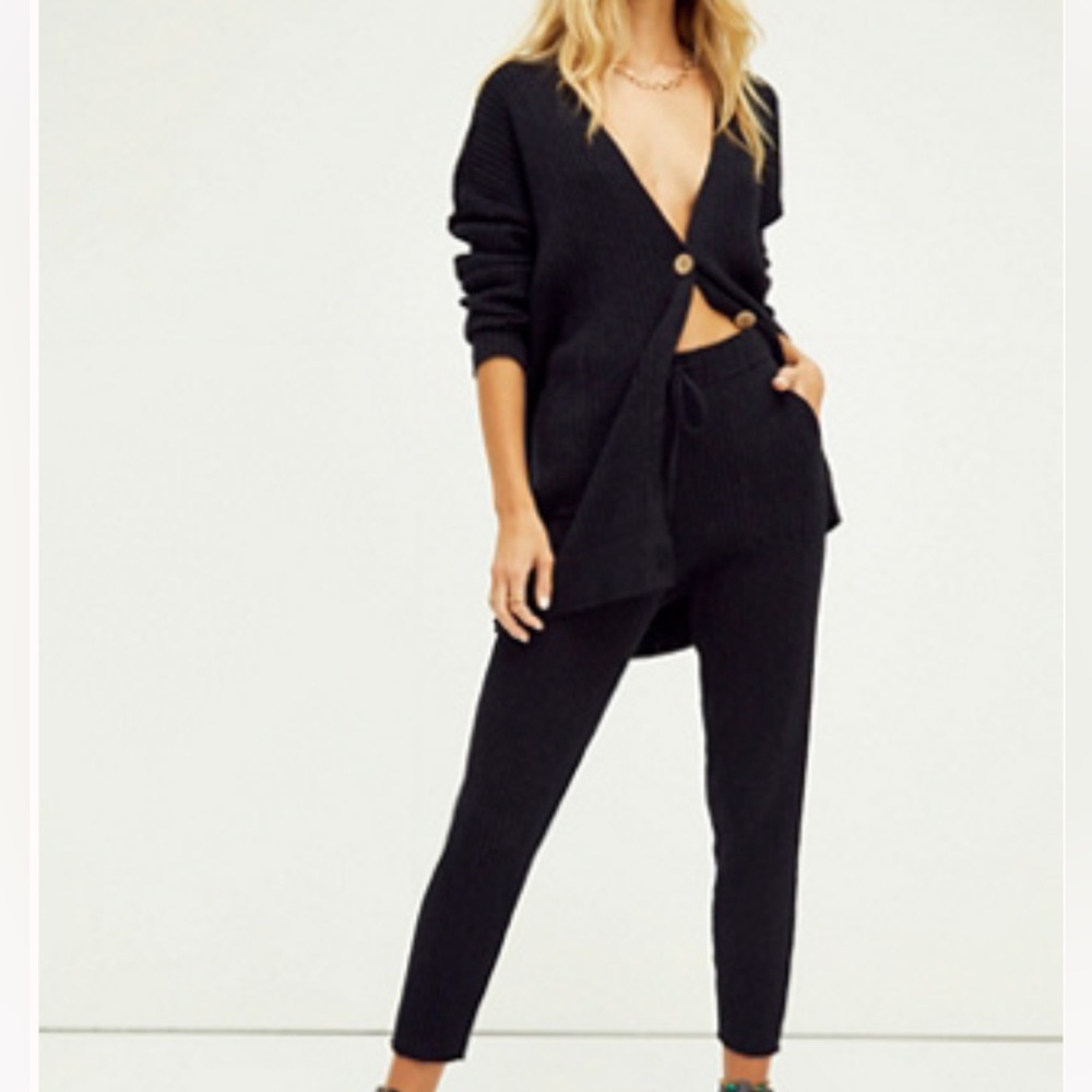 Free People beach Maiya black lounge set